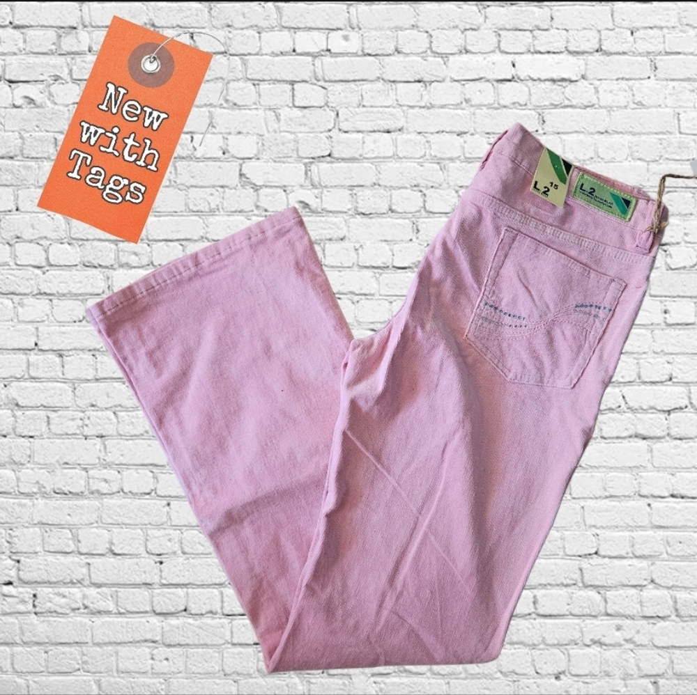 New With TAGS /L2 Jeanswear Pink Corduroy Flare Leg Pants